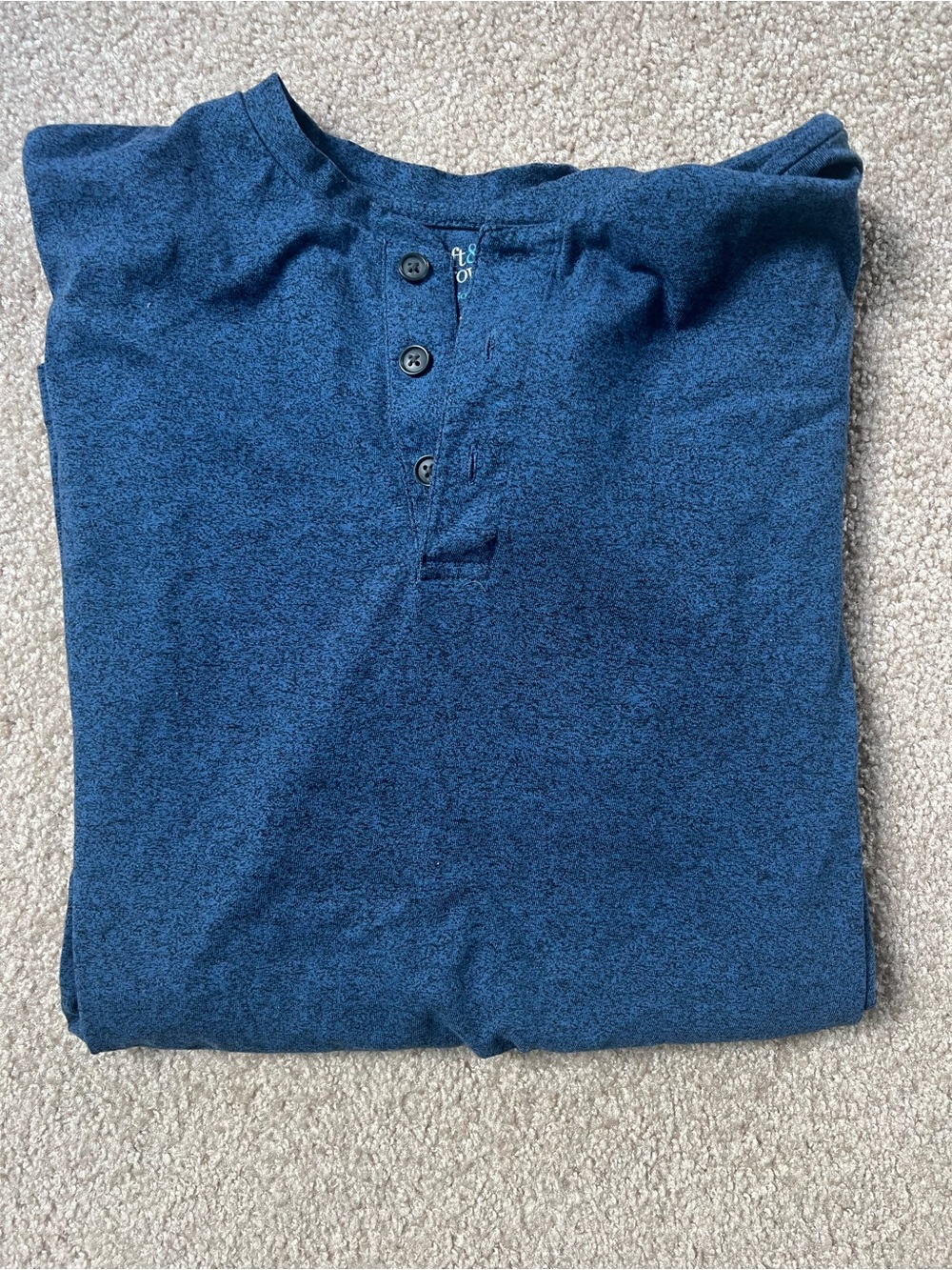 Men's Blue Henley Shirt - Croft & Barrow XL